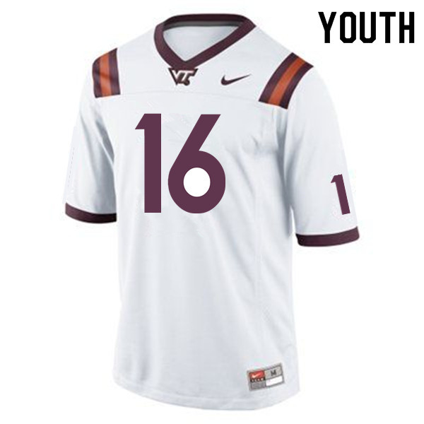 Youth #16 Coleman Fox Virginia Tech Hokies College Football Jerseys Sale-Maroon - Click Image to Close
